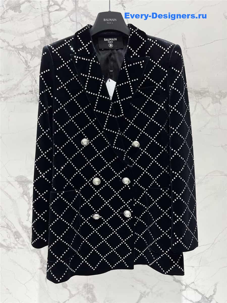 Balmain velvet suit