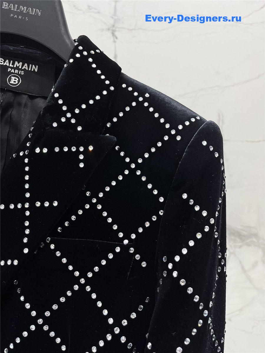 Balmain velvet suit