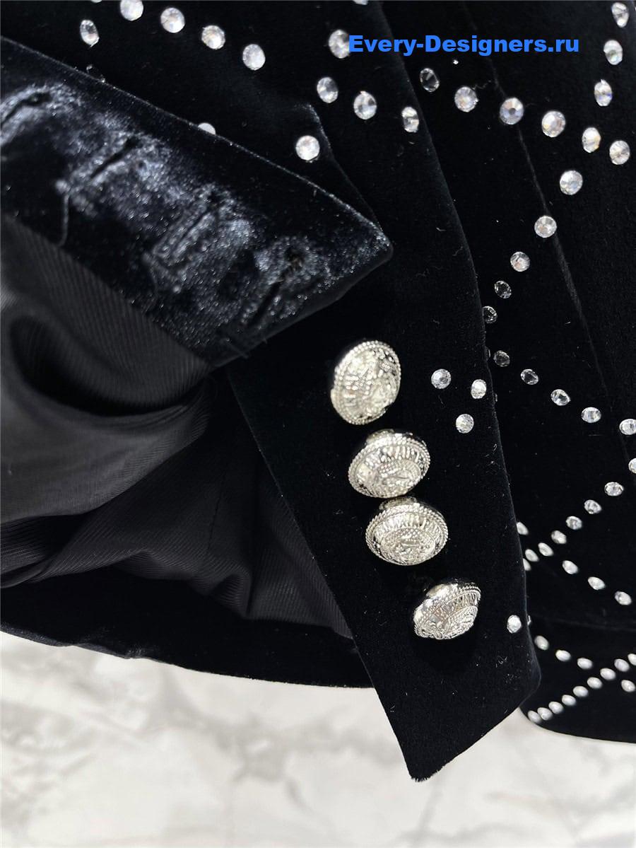 Balmain velvet suit