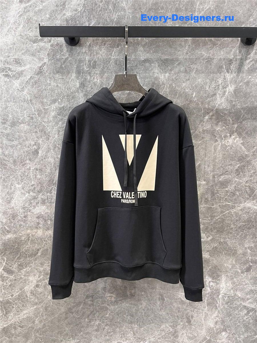 Va1e*ntin0 chez oversized hoodie black