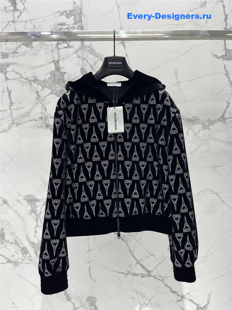 Ba1en*iaga skinny zip hoodie