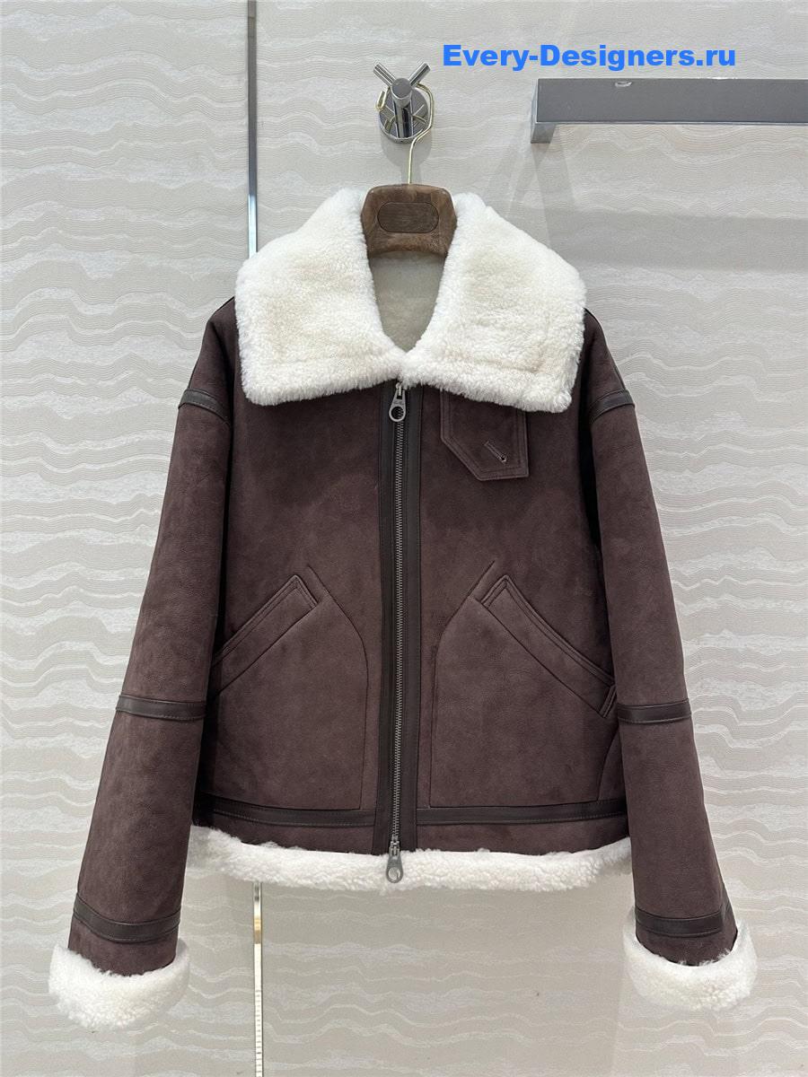 L0r0 P1ana brown leather jacket