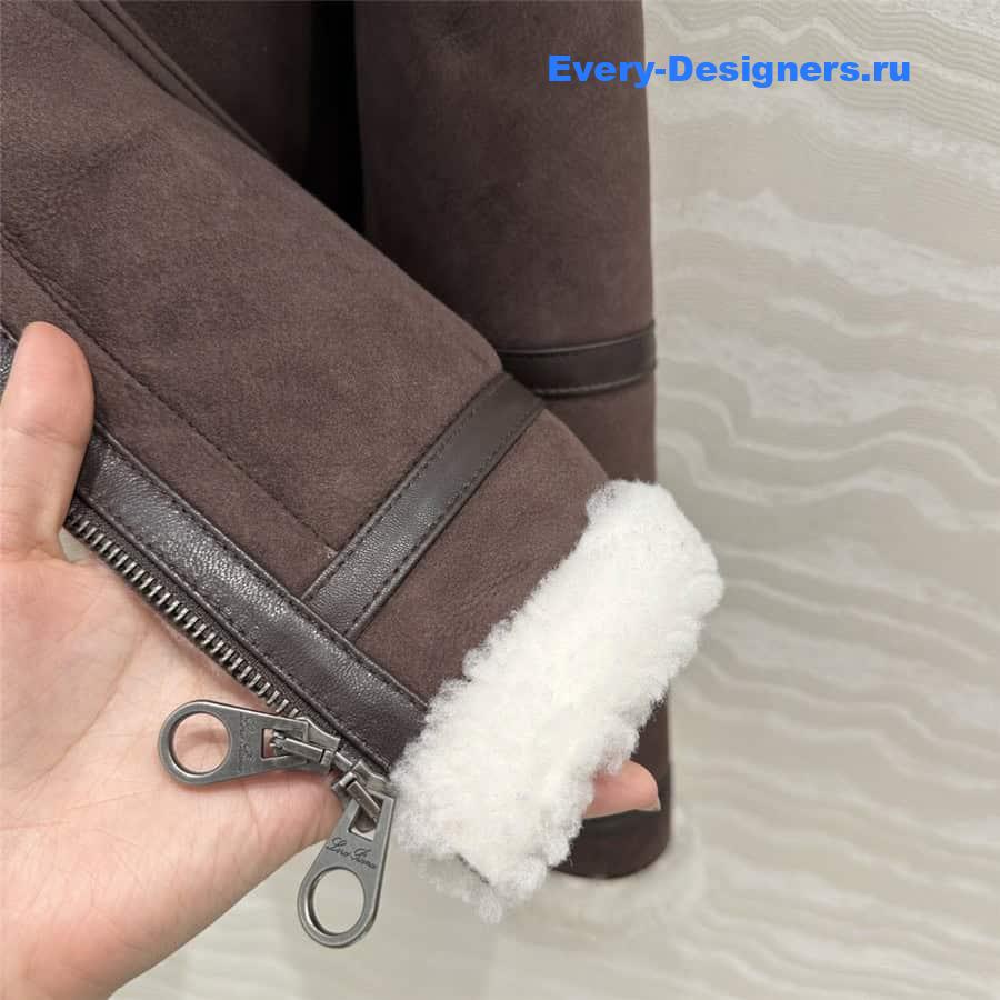 L0r0 P1ana brown leather jacket
