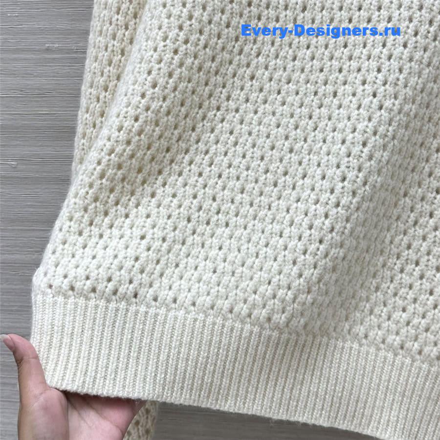 L0r0 P1ana hollow crochet turtleneck top