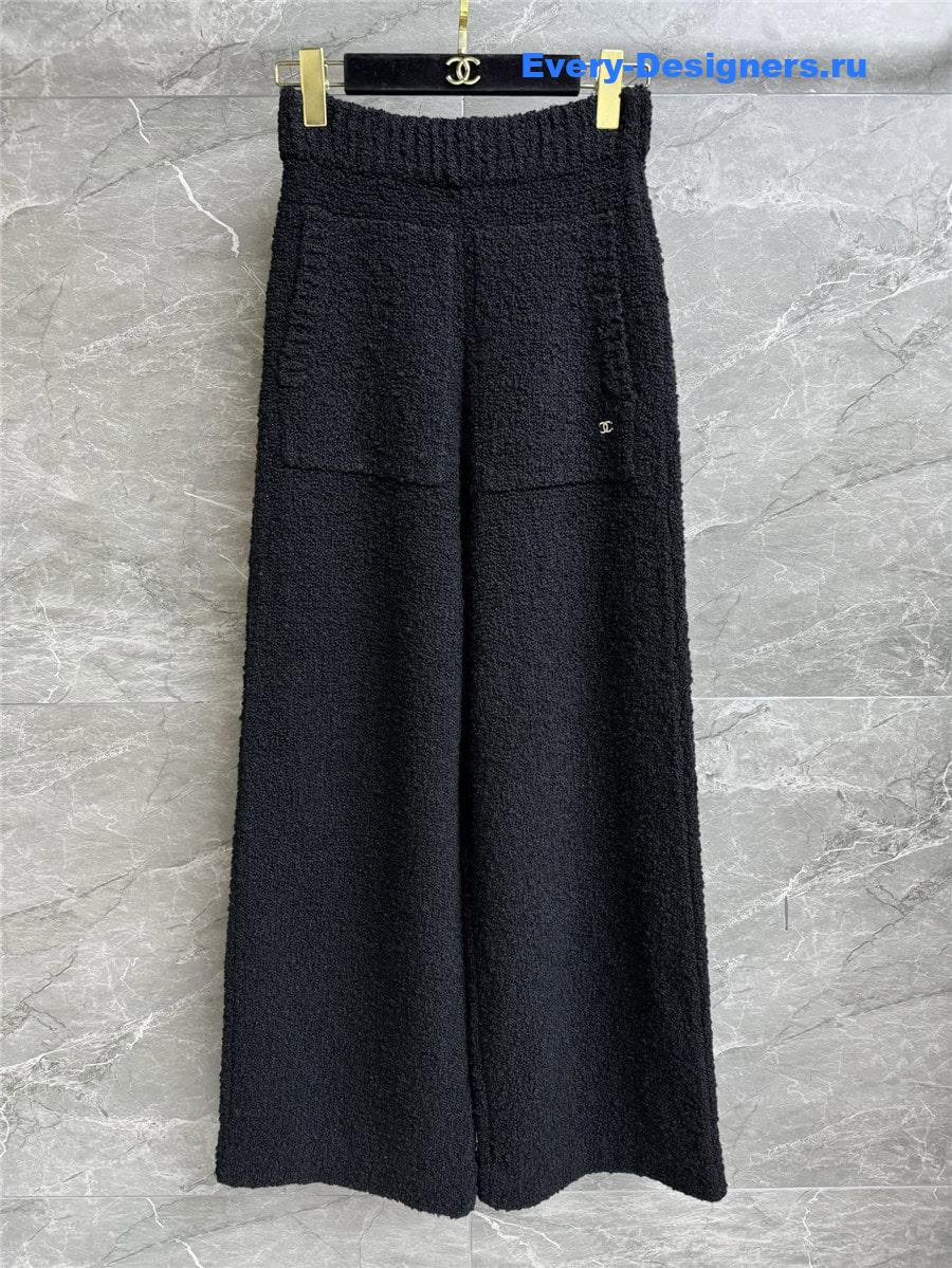 CC cashmere straight-leg wide-leg pants