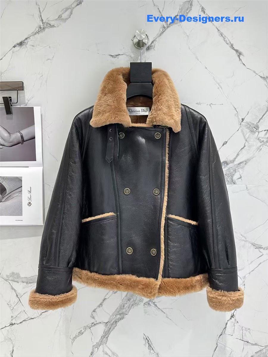 D10r sheepskin fur coat
