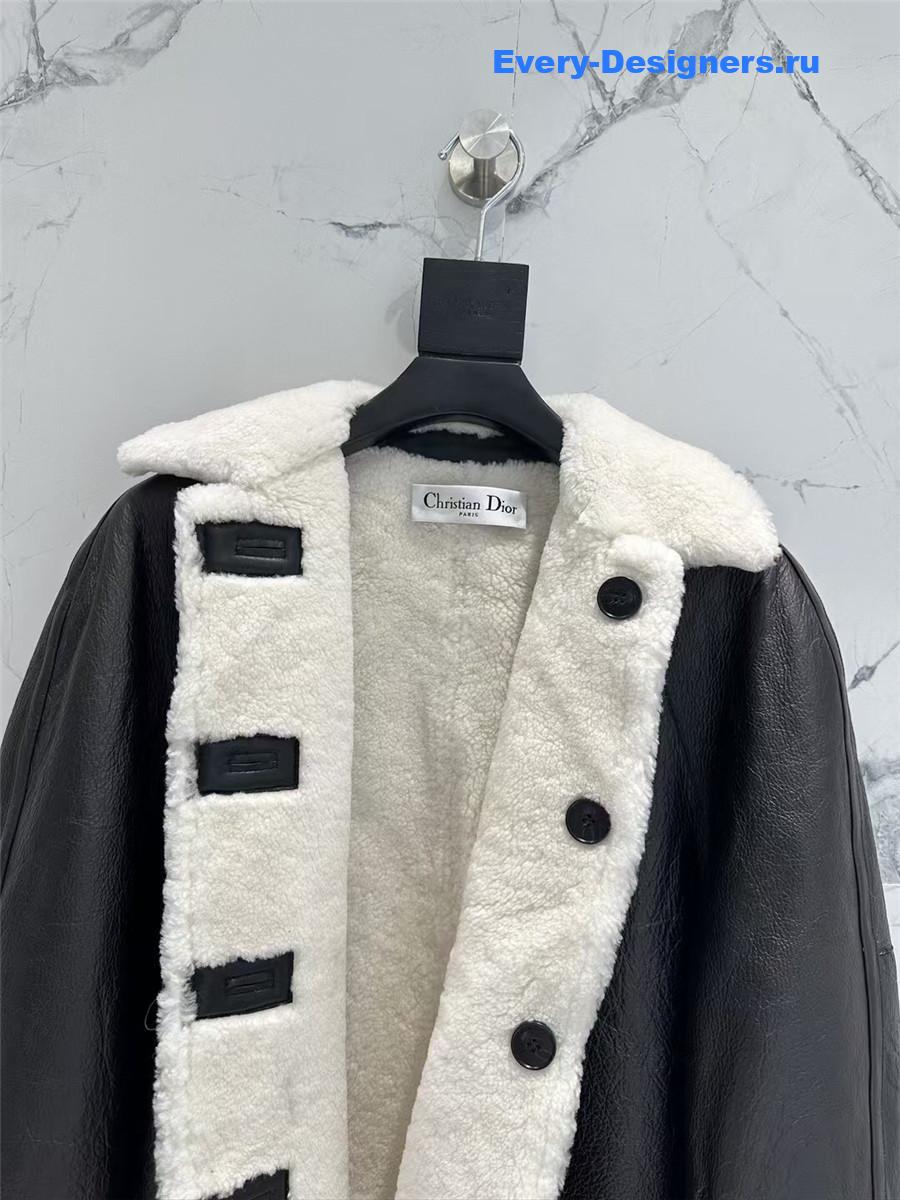 D10r sheepskin fur coat