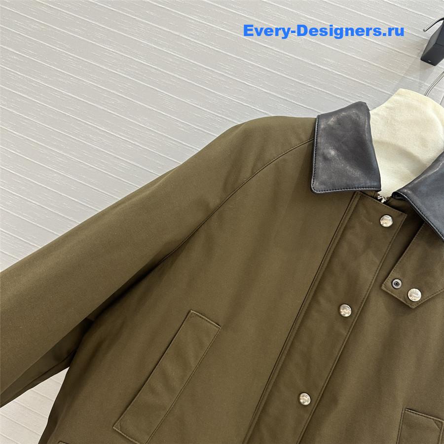 M1um1u lapel canvas cotton jacket