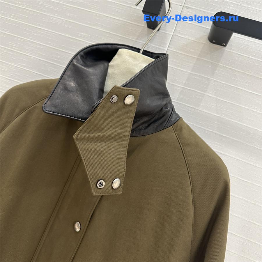 M1um1u lapel canvas cotton jacket