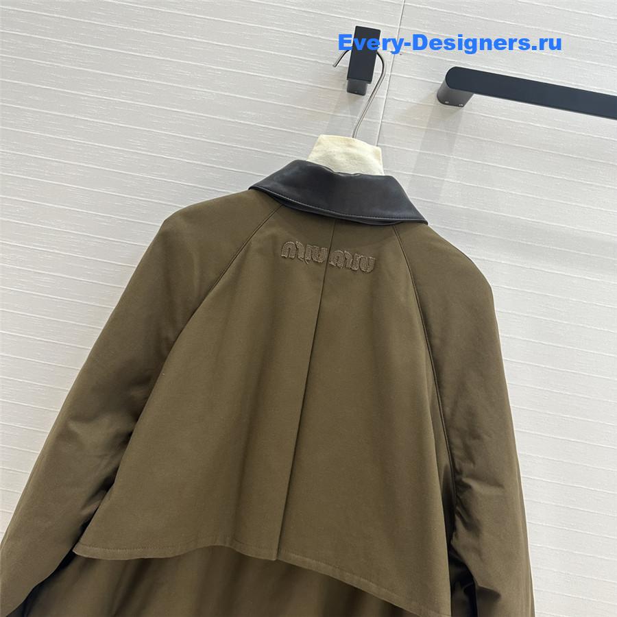 M1um1u lapel canvas cotton jacket