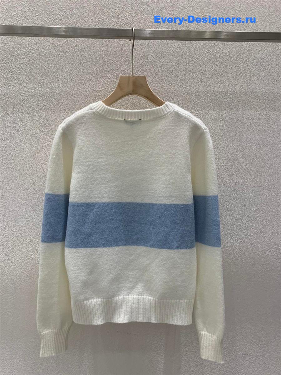 CC Logo Jacquard Knit Sweater in White