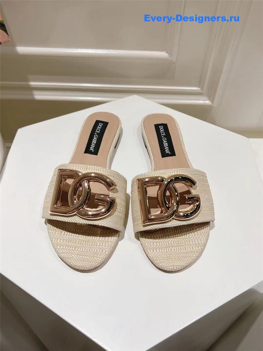 Dolce & Gabbana D&G Logo Flat Slides