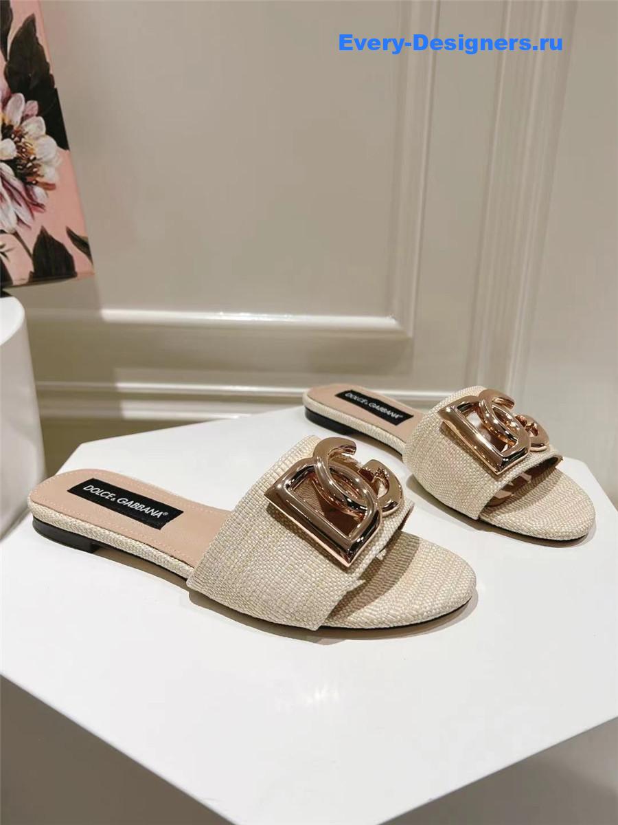 Dolce & Gabbana D&G Logo Flat Slides
