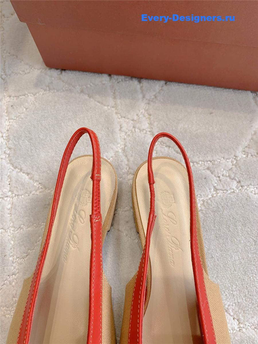 L0r0 P1ana rebecca slingback flats in wood