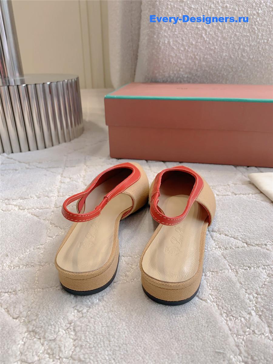 L0r0 P1ana rebecca slingback flats in wood