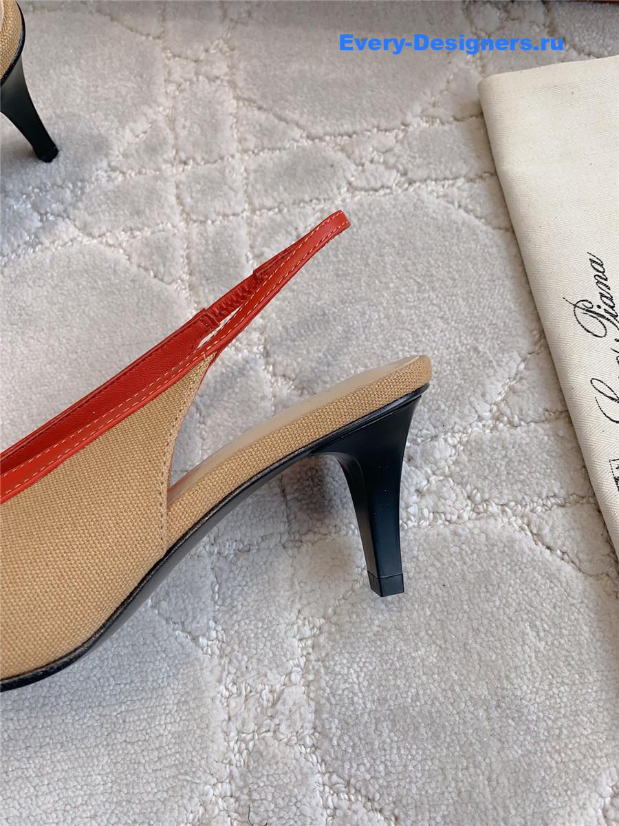 L0r0 P1ana rebecca slingback pumps in wood