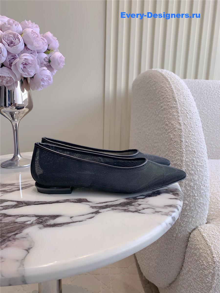 L0r0 P1ana primula ballet flat in microfibre black