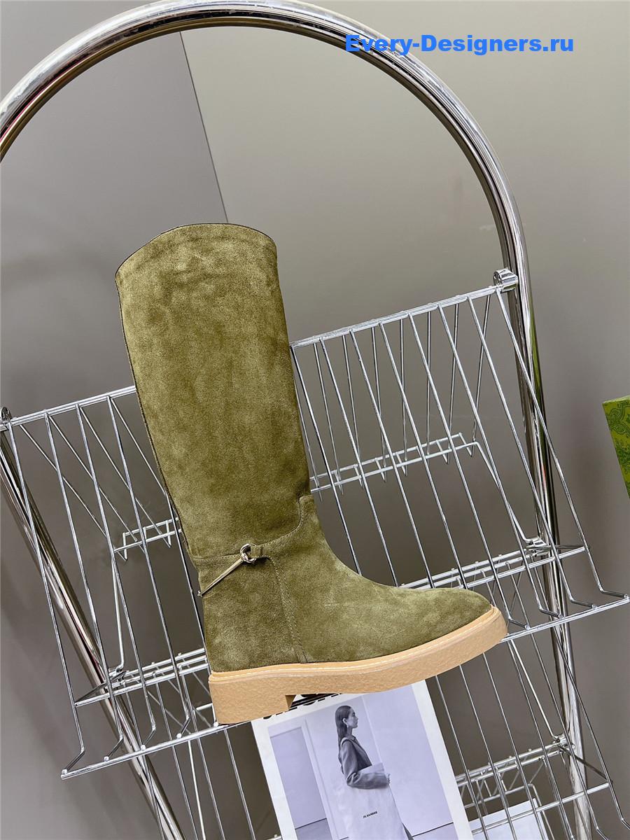 Gvc*1 suede slim horsebit boot in green