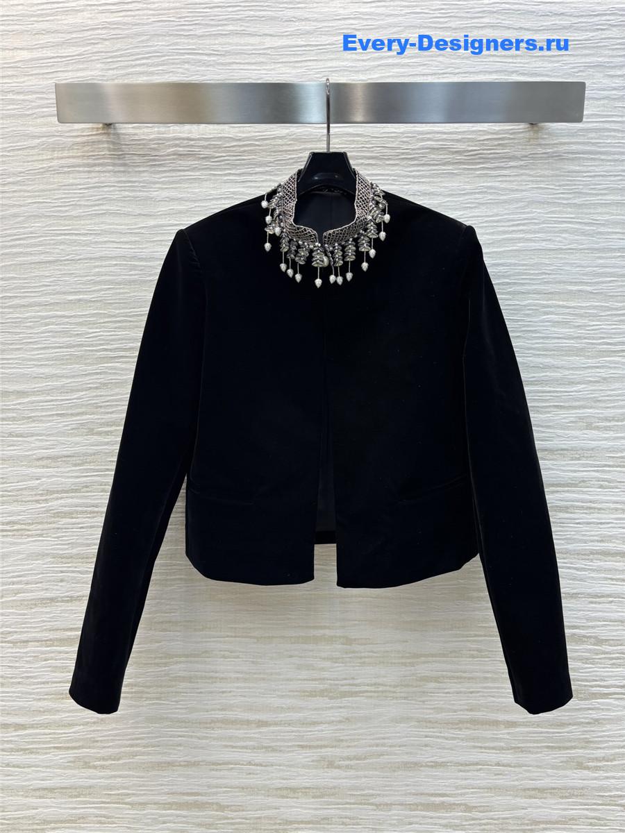 D10r velvet cropped jacket