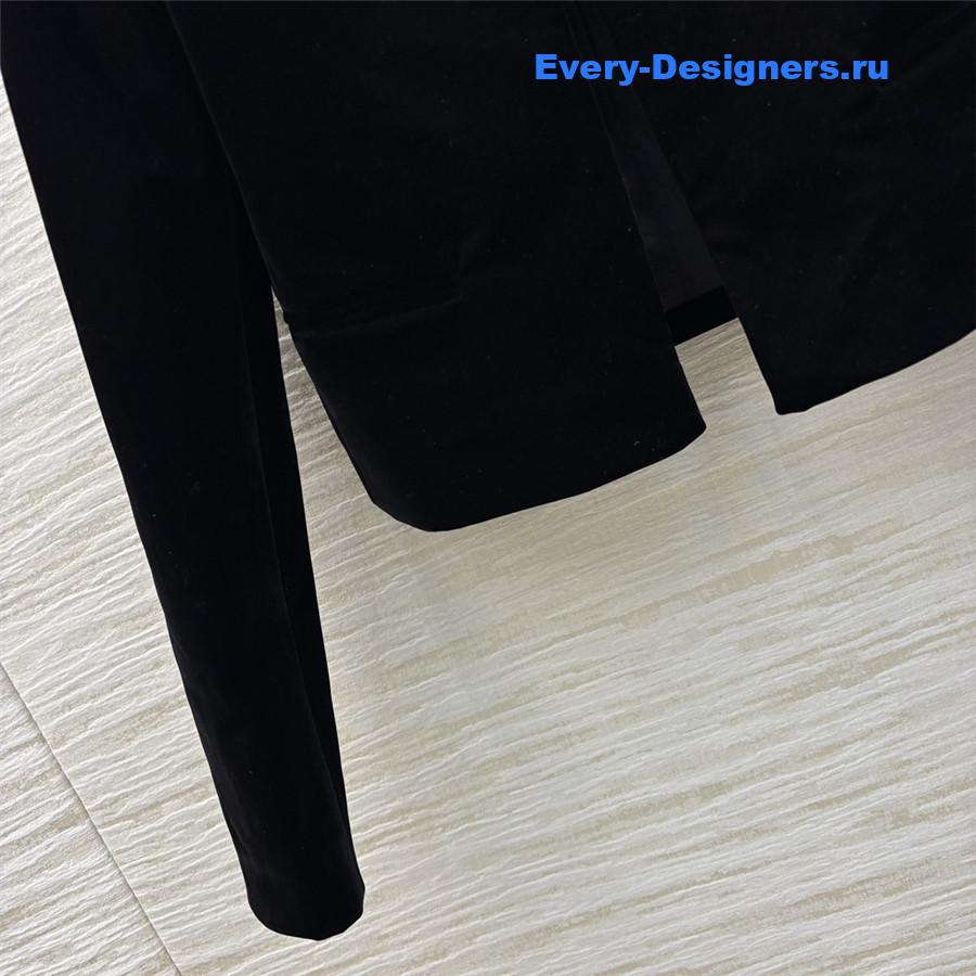 D10r velvet cropped jacket
