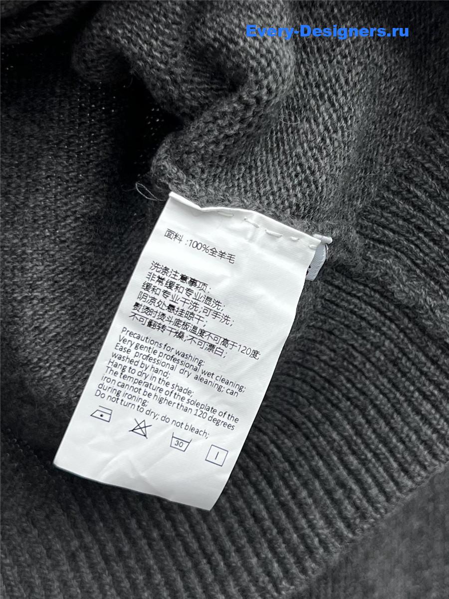Pra*a lapel wool cardigan grey