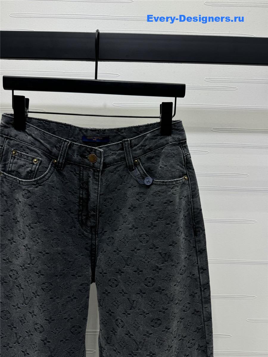 l0vis Vvtt0n lv jacquard printed denim trousers