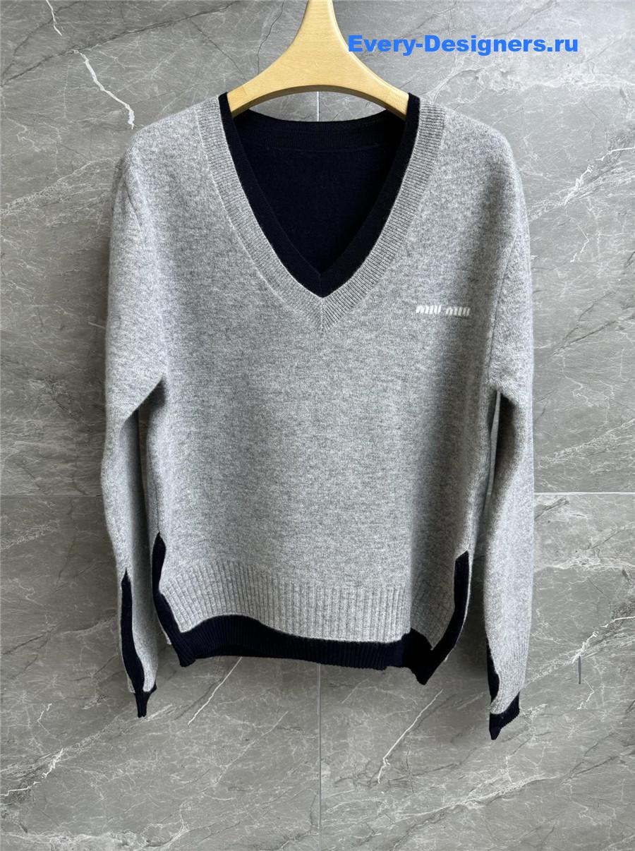 MIU MIU Atelier V-Neck Cashmere Sweater