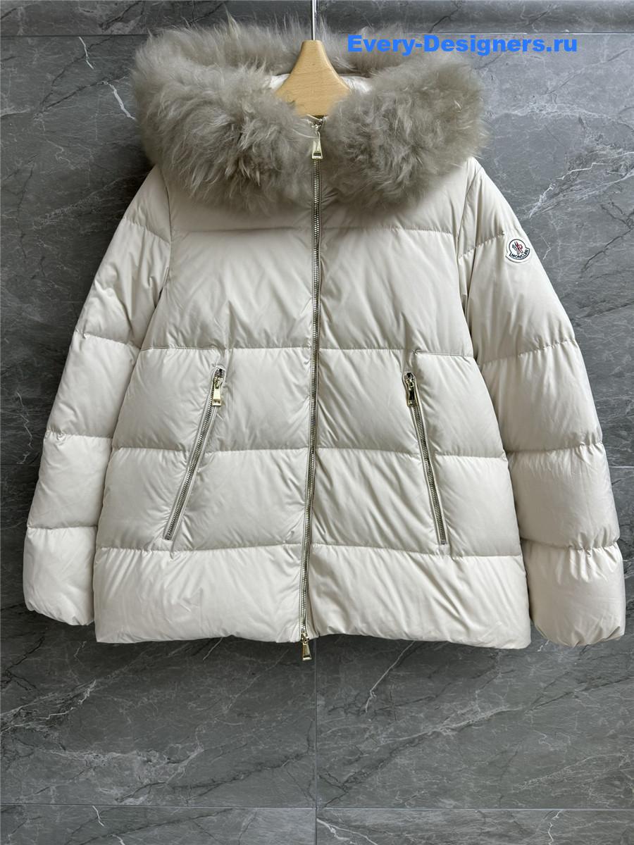 Moncler Fur collar hooded down jacket