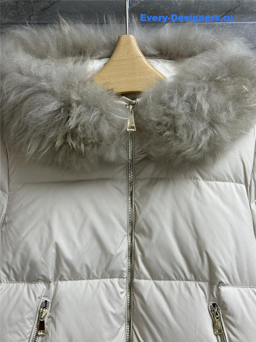 Moncler Fur collar hooded down jacket