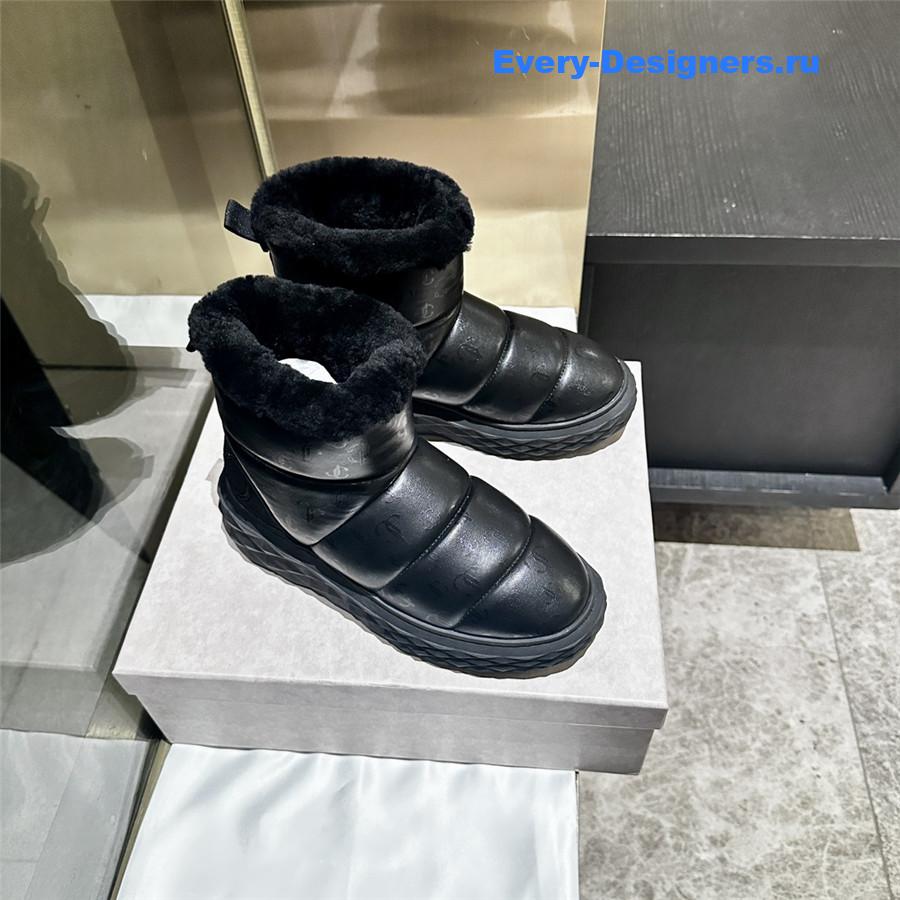 J1m*y Ch00 xan leather snow boots black