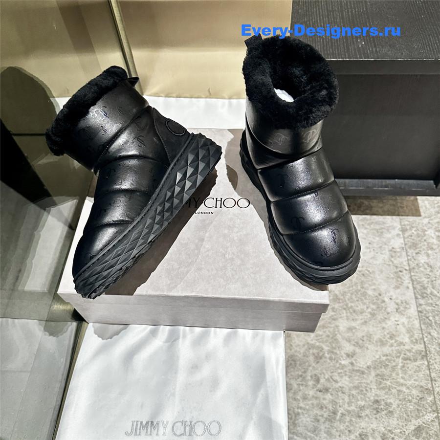 J1m*y Ch00 xan leather snow boots black
