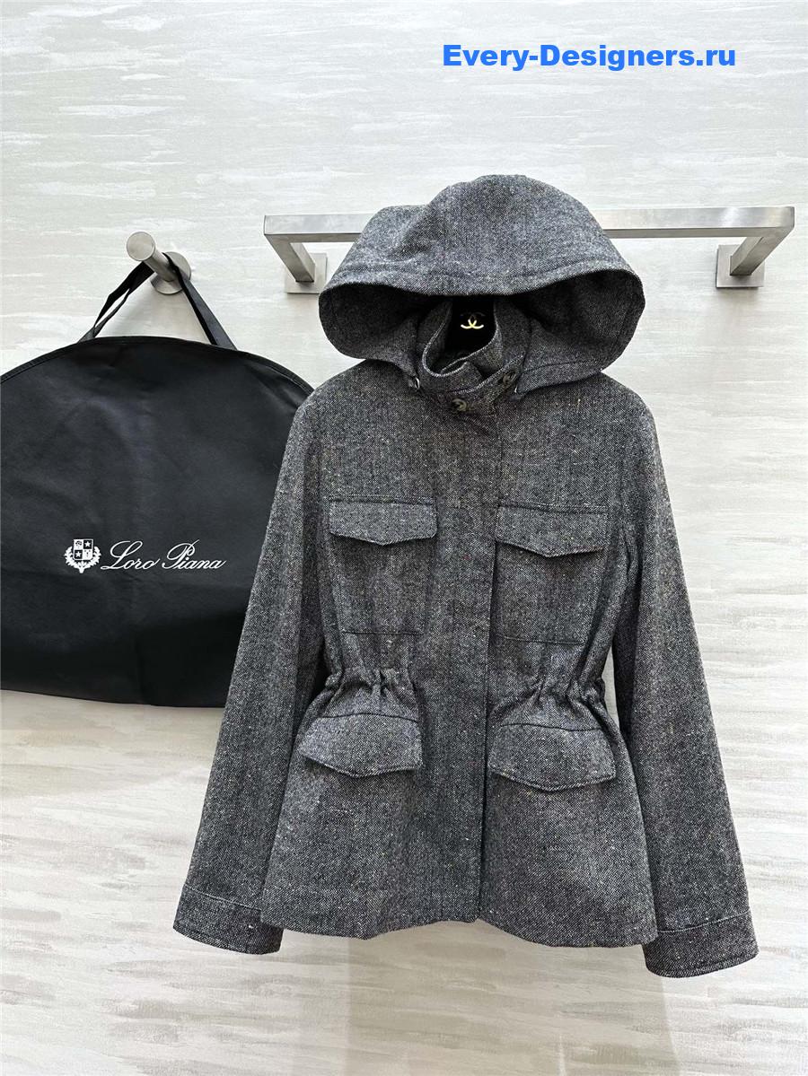 L0r0 P1ana drawstring waist hooded jacket