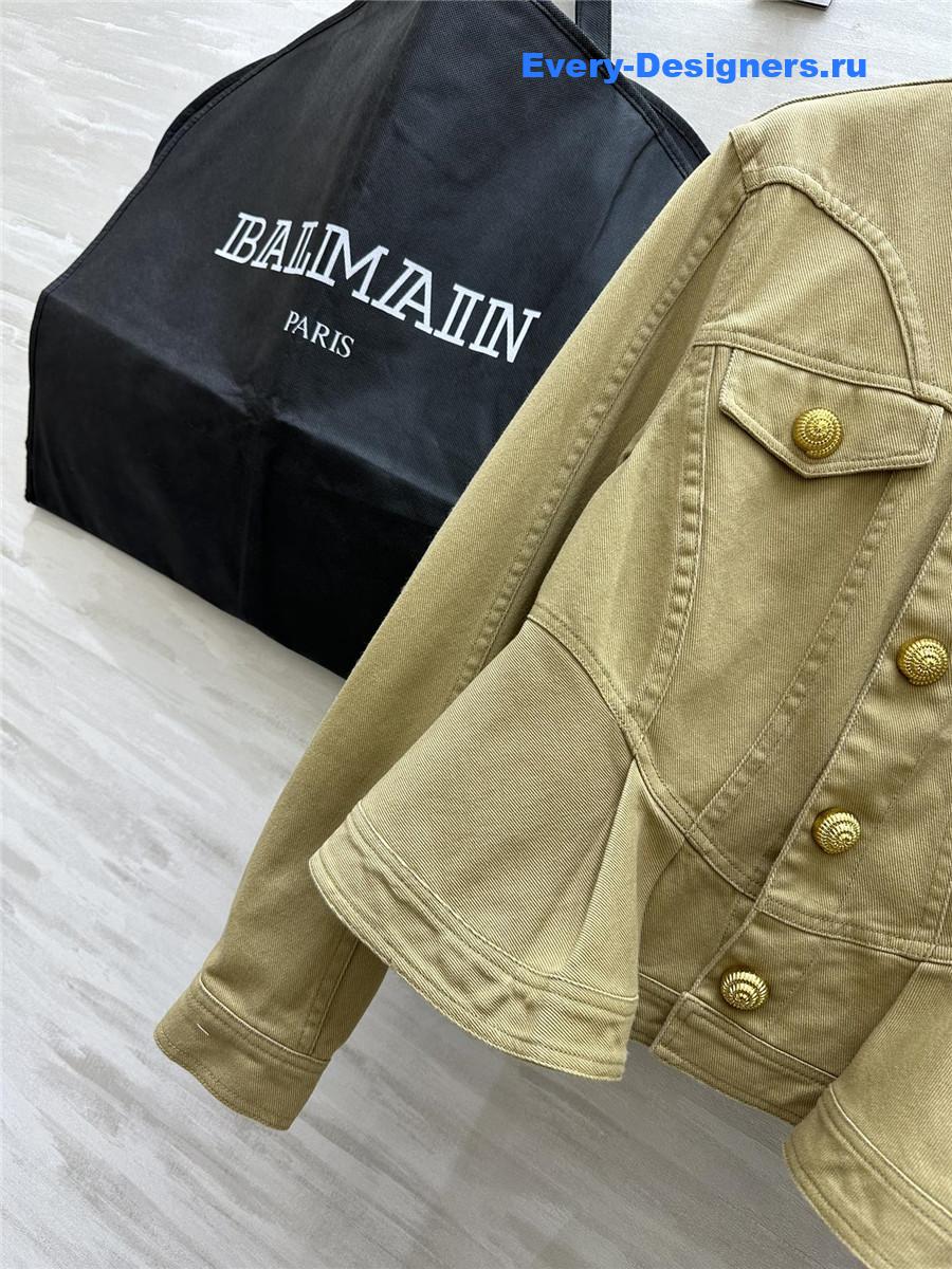 Balmain Khaki waist denim jacket