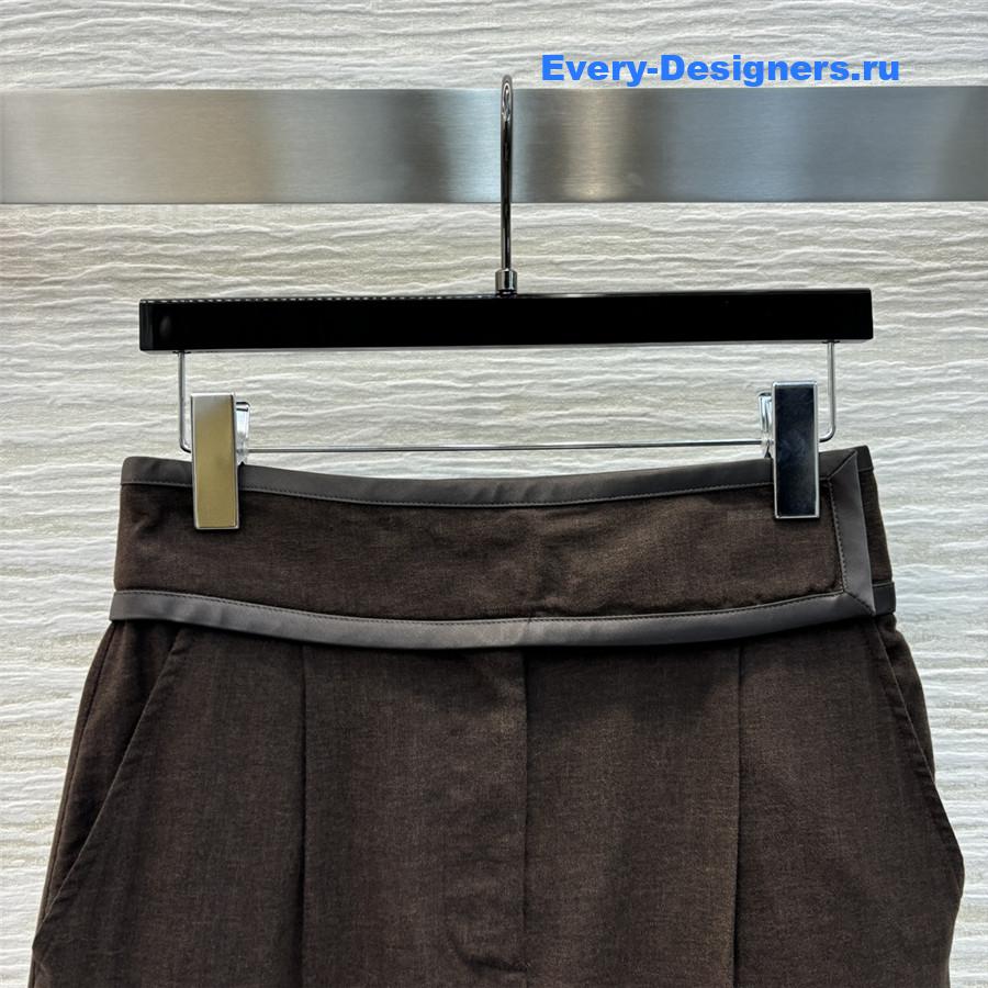 b0tt*ga Ven*ta wool twill maxi skirt taupe