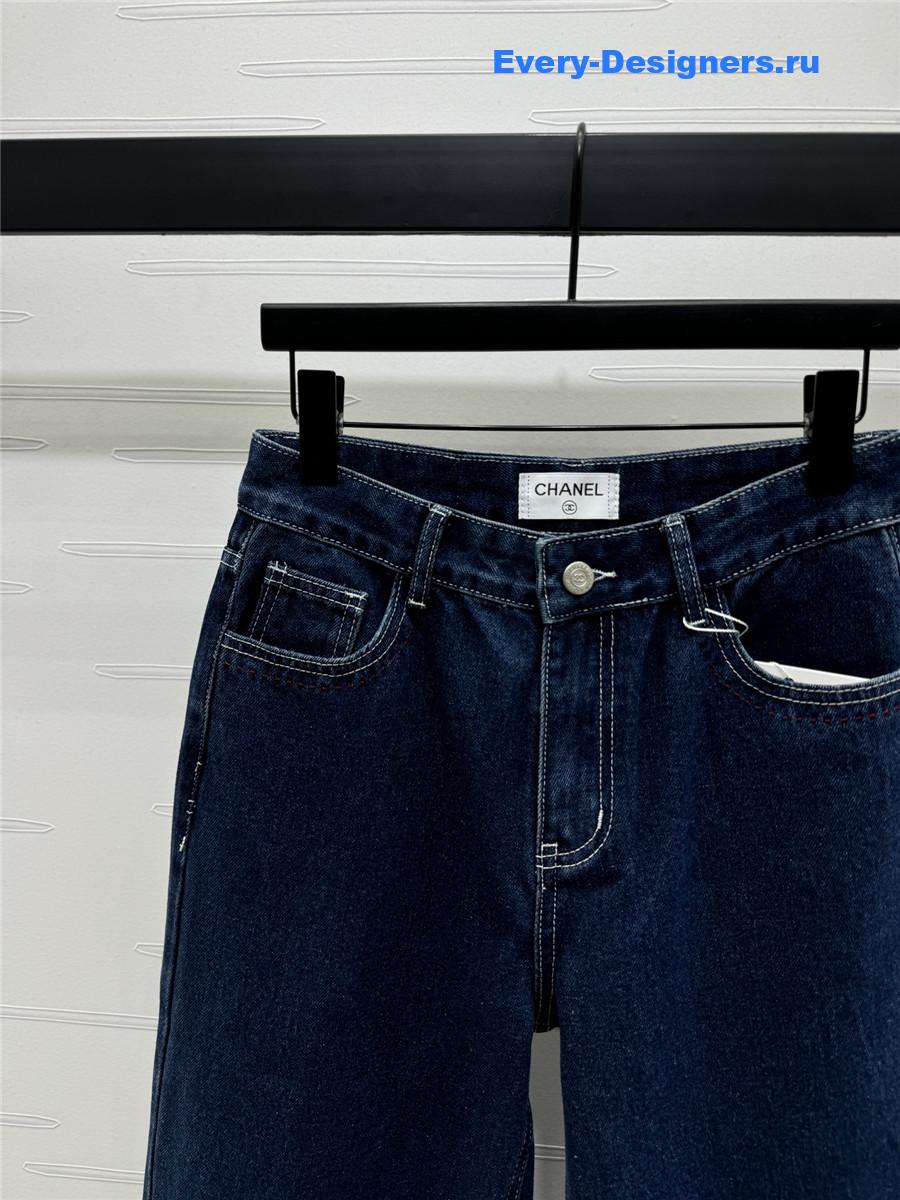 Ch**el back pocket double c logo jeans
