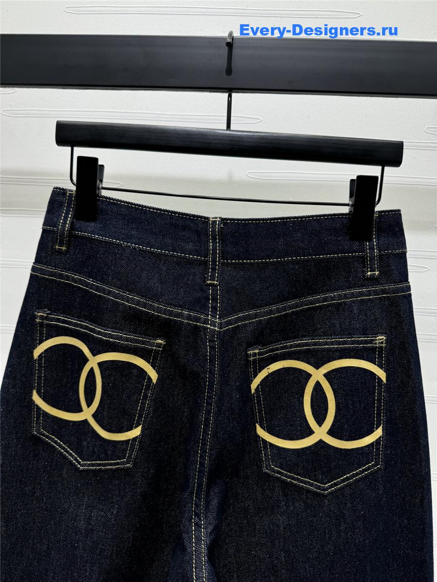 Ch**el vintage blue wide leg jeans