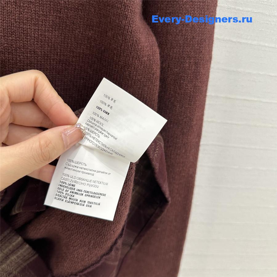 Miu Miu Lining Hem Wool Sweater Red