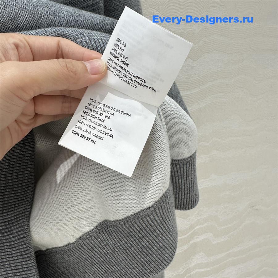 Miu Miu Logo Short Knit Sweater Grey