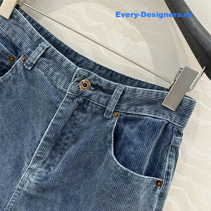 M1um1u denim corduroy pants