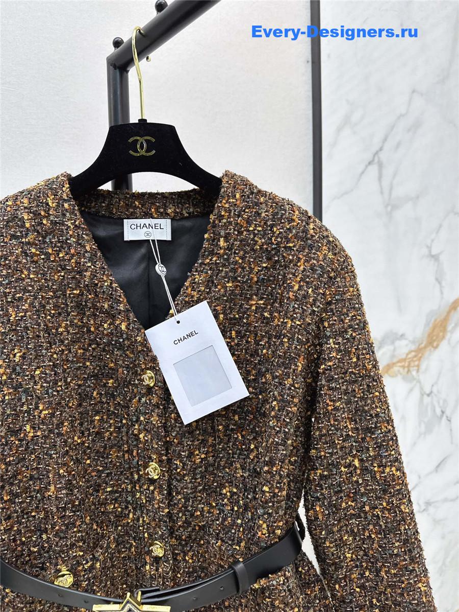 Ch**el v-neck woven coat