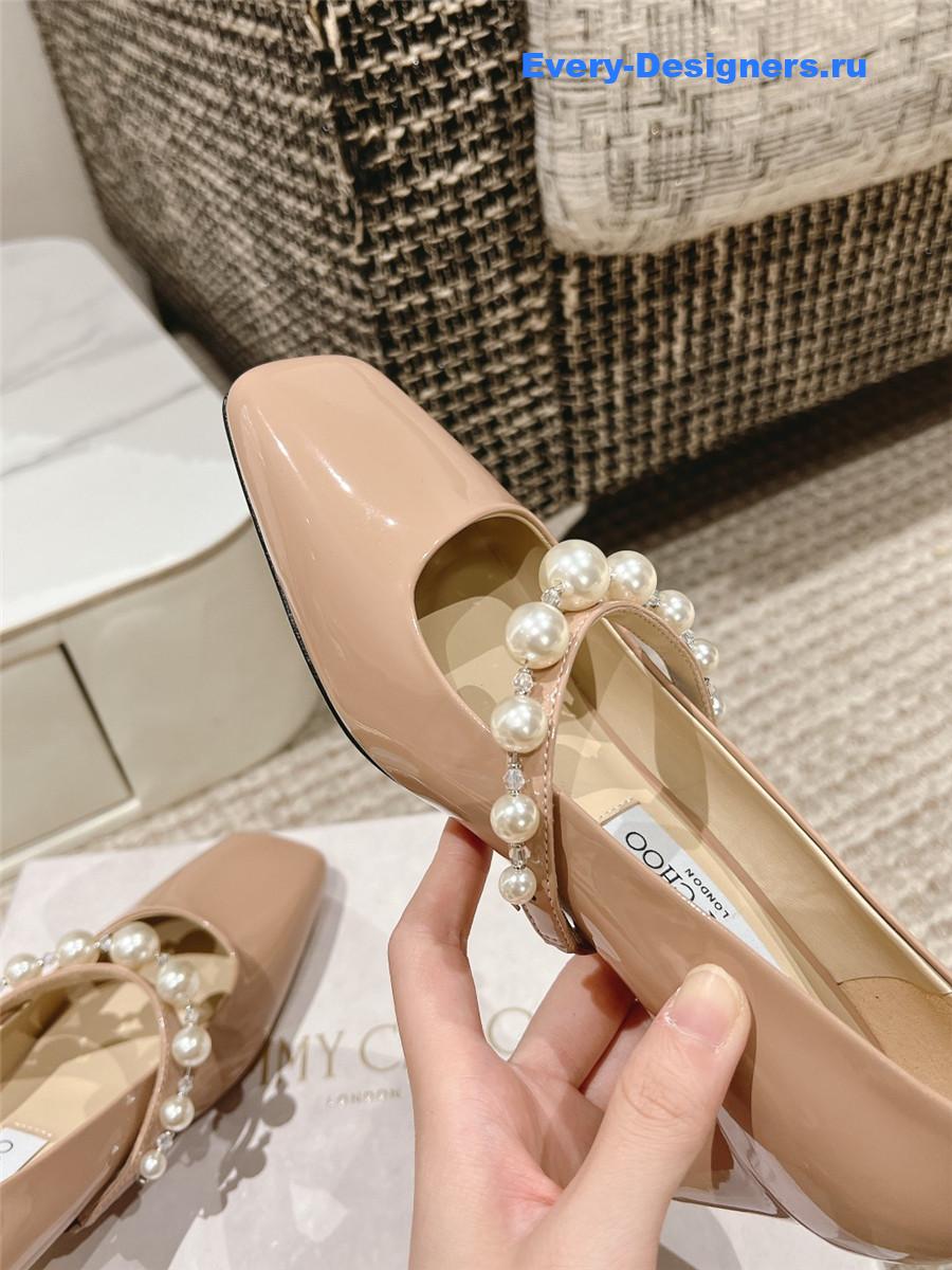 J1m*y Ch00 ade 45 nude patent leather pumps
