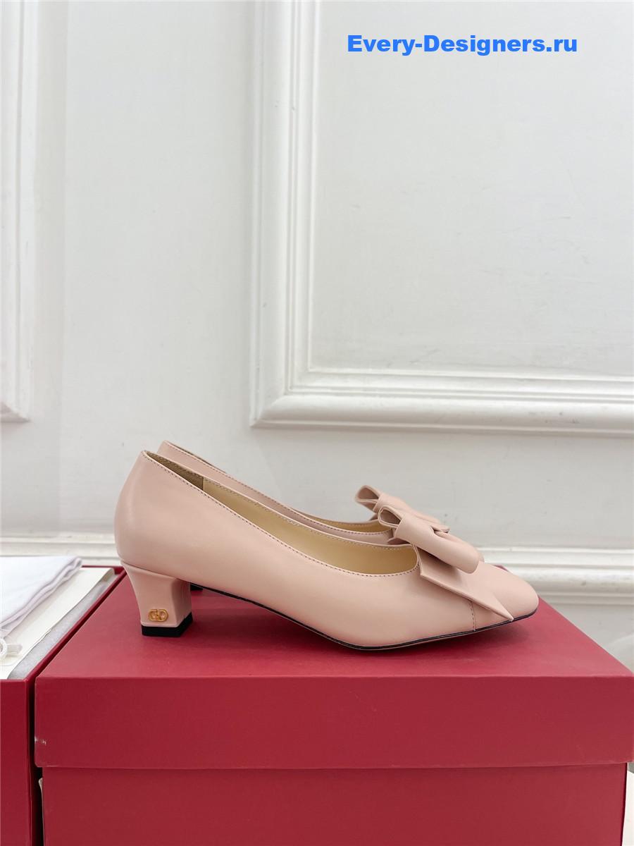 Va1e*ntin0 bowow pump in kidskin 45mm pink