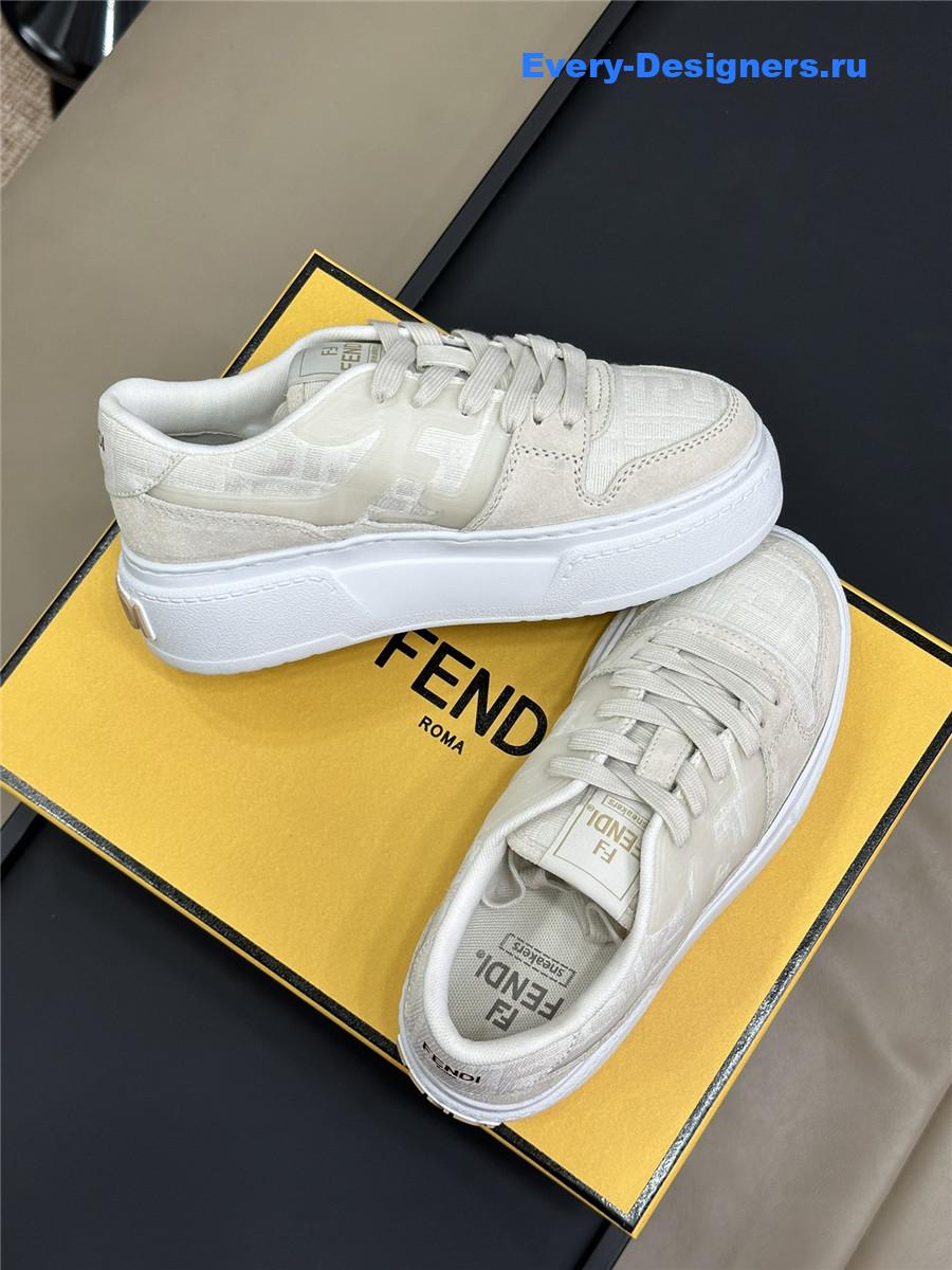 F**di logo match beige sneakers