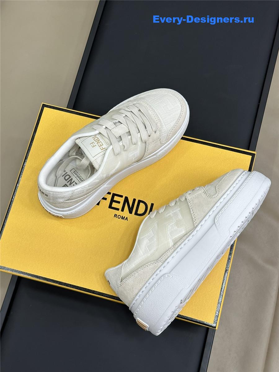 F**di logo match beige sneakers