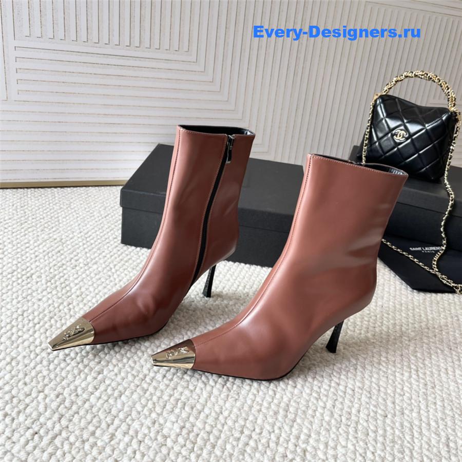 Y51 metal toe high heel ankle boots