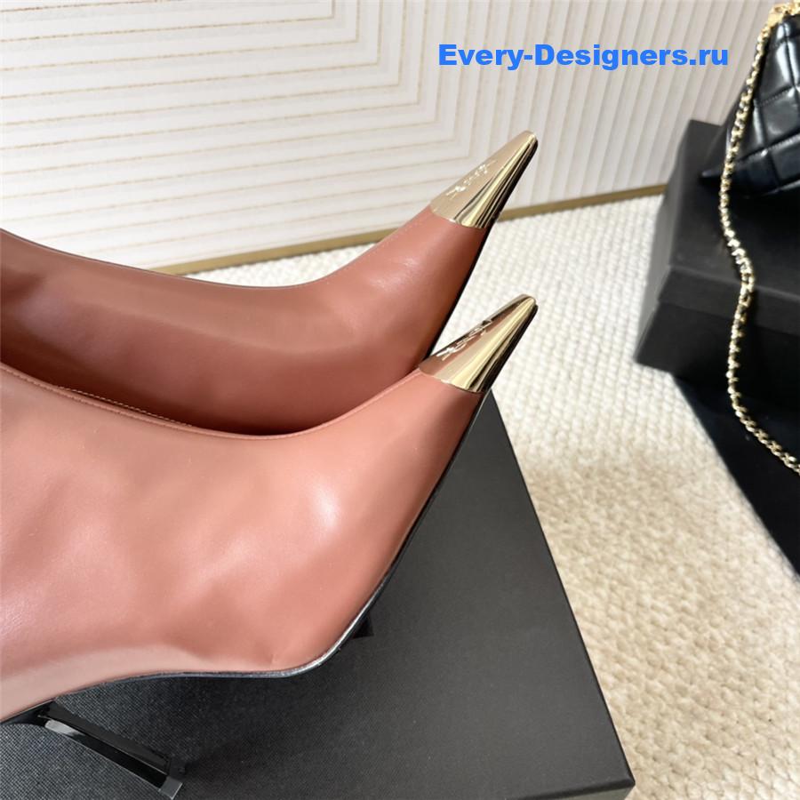 Y51 metal toe high heel ankle boots