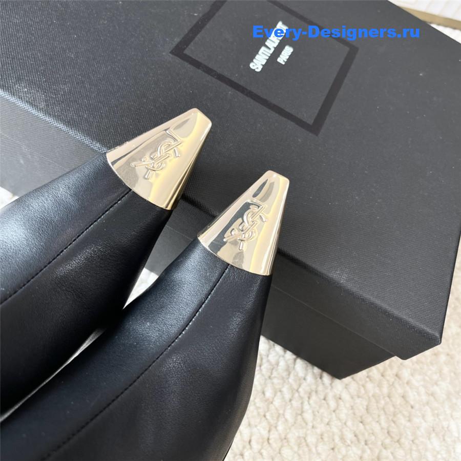 Sa1nt Lau*nt metal toe high heel ankle boots
