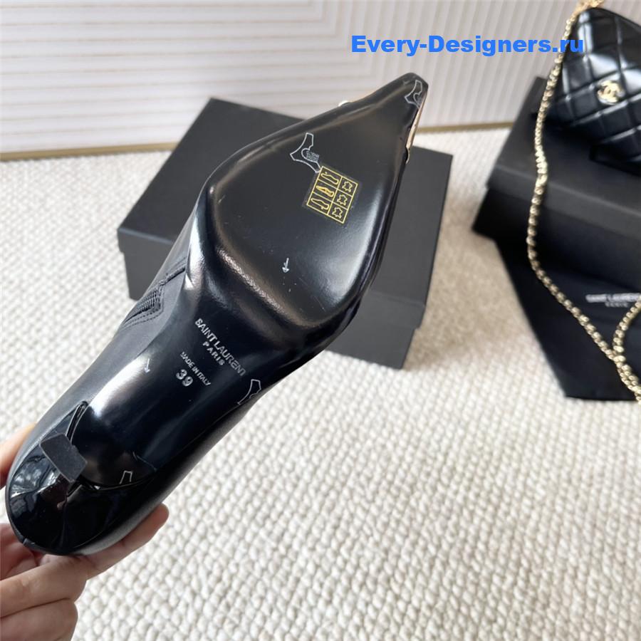Sa1nt Lau*nt metal toe high heel ankle boots