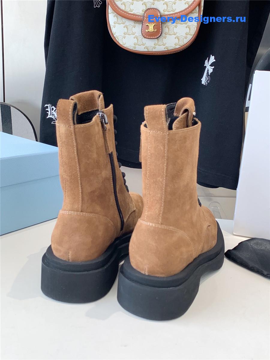 Pra*a suede triangle logo high top boots