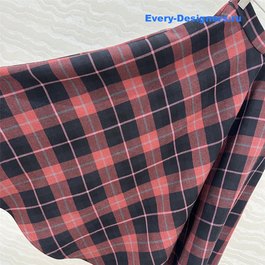 D10r checked wool maxi skirt
